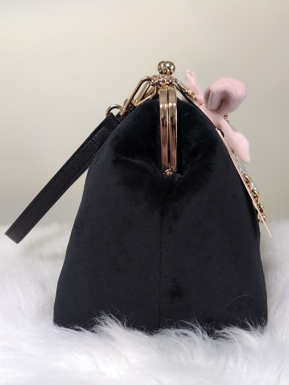 Viral 🎥 Juicy Couture Chic Y2K Medium Kiss Lock Frame Clutch, Licorice + Pink🩷 - Picture 4 of 14